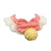 Pink Handmade Knitted Cat Dog Collar Pet Crochet Silent Bell Scarf Bib Photography Prop Knotbow Necklace