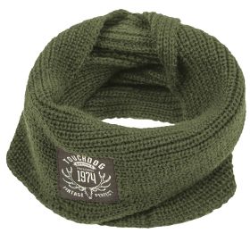 Touchdog Heavy Knitted Winter Dog Scarf (Color: Olive Green)